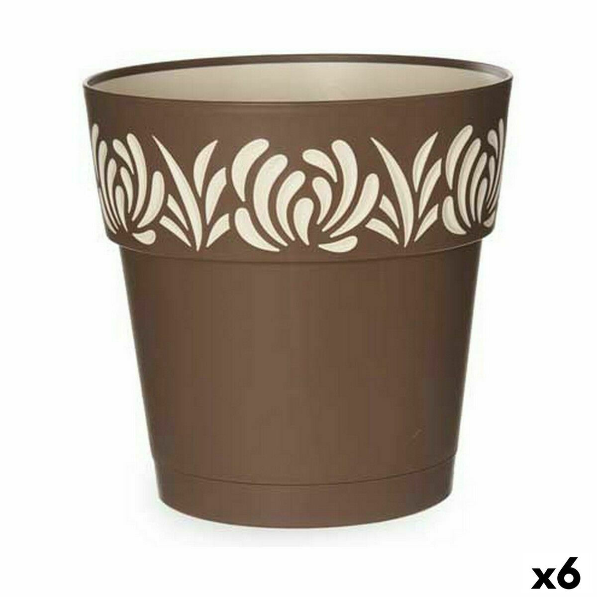 Selbstbewässernder Blumentopf Stefanplast Gaia Braun Kunststoff 25 x 25 x 25