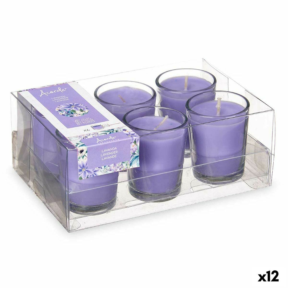 Parfümierte Kerzen-Set Acorde Lavendel Trinkglas (12 Stück)