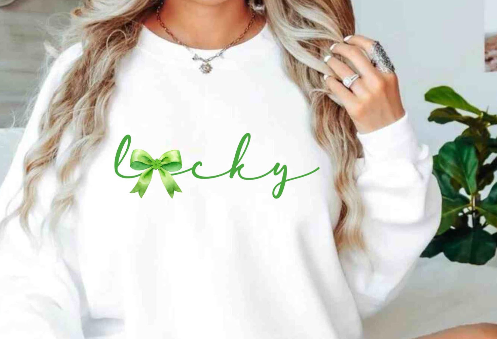 Green Lucky with Bow T-Shirt only