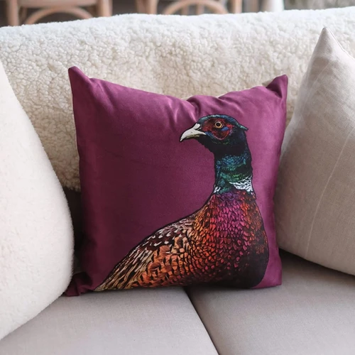 Purple Pheasant Cushion The Visual Narrator