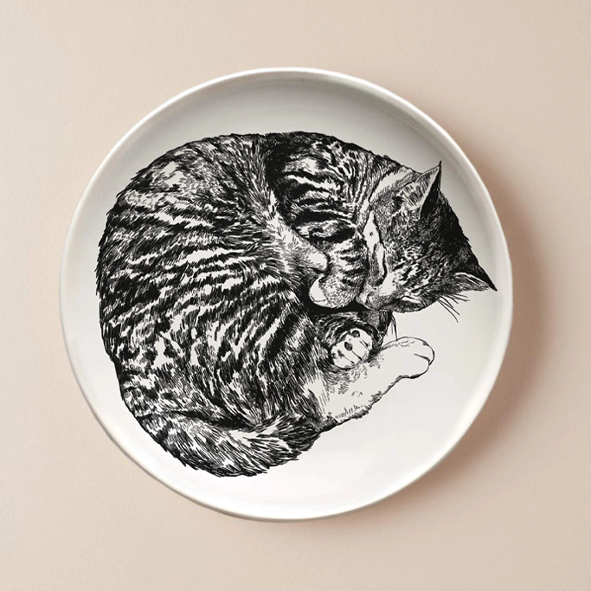 Thumbnail: Sleeping Cat Ceramic Plate