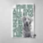 Cotton tea towel made in the UK featuring a print of my hand-drawn illustrated labrador in black and white, with green wording "attention please, all food must go to the lab for testing".