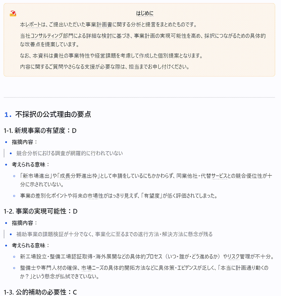 事業計画書レポート