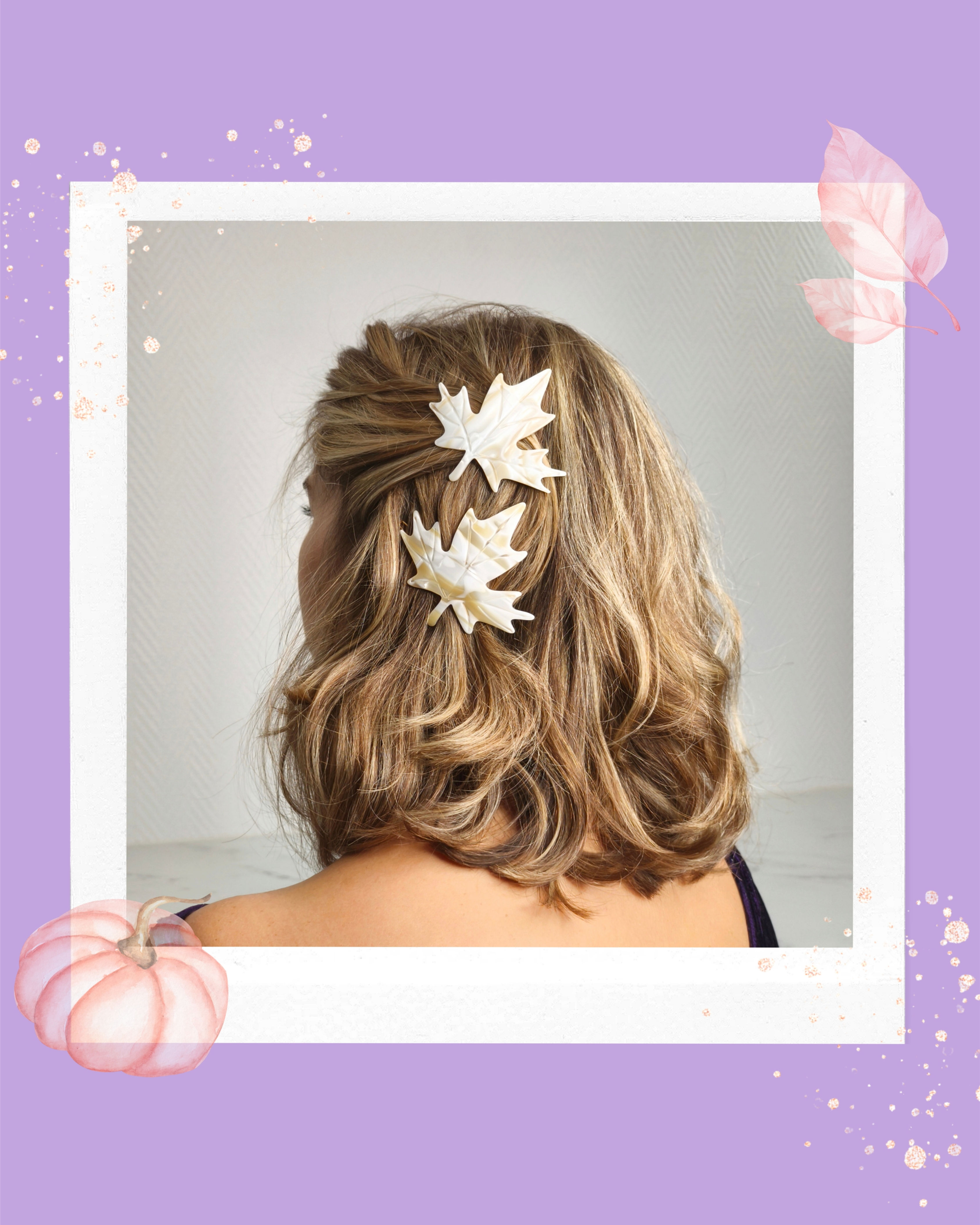 Barrette Feuille - Monture Boule 7cm