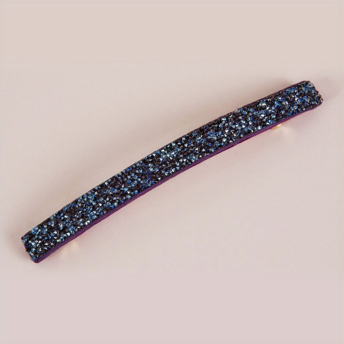 Barrette Cuir Swarovski - Monture fine 10cm