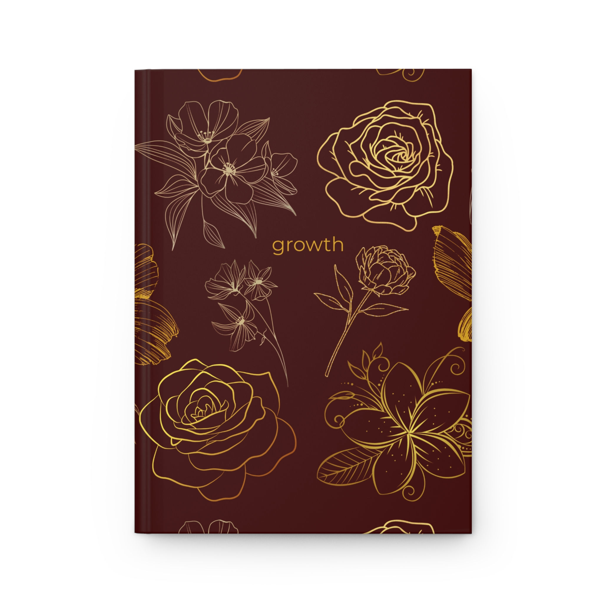 “Growth” Gold Floral Hardcover Journal