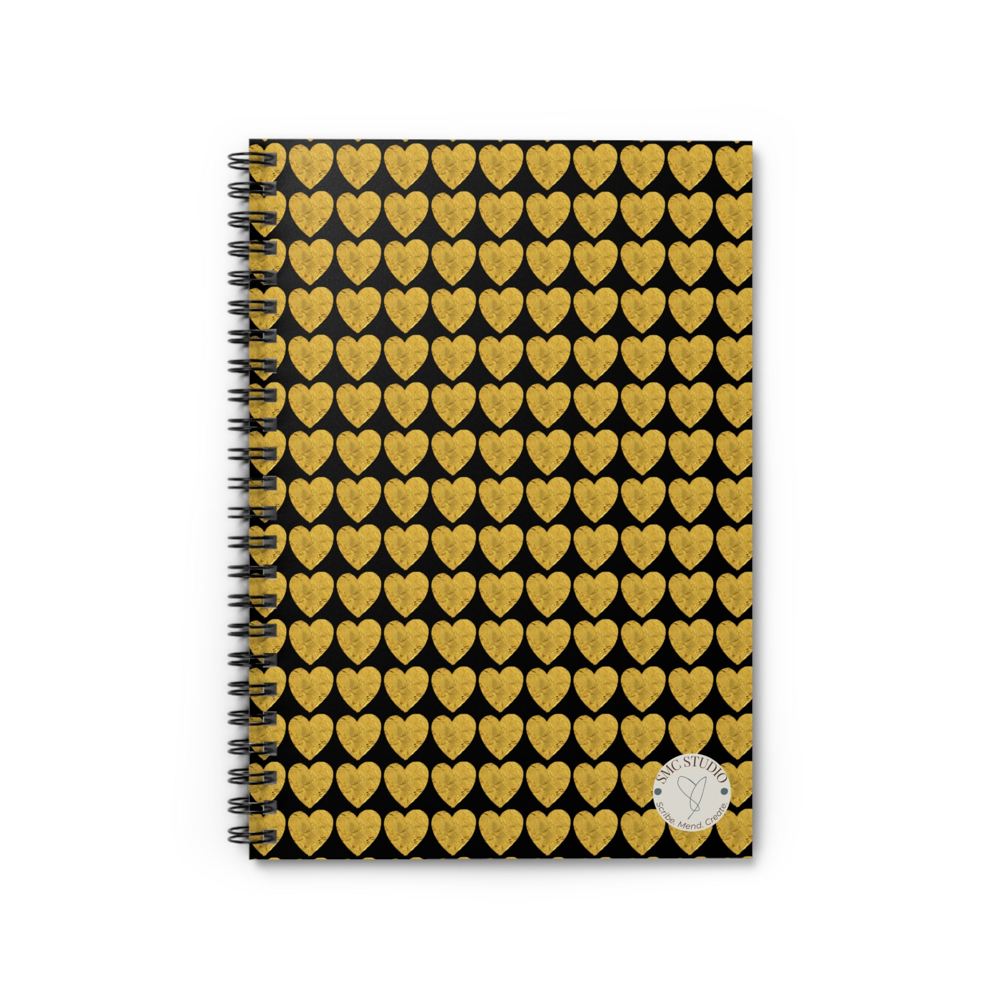 Gold Heart Spiral Notebook