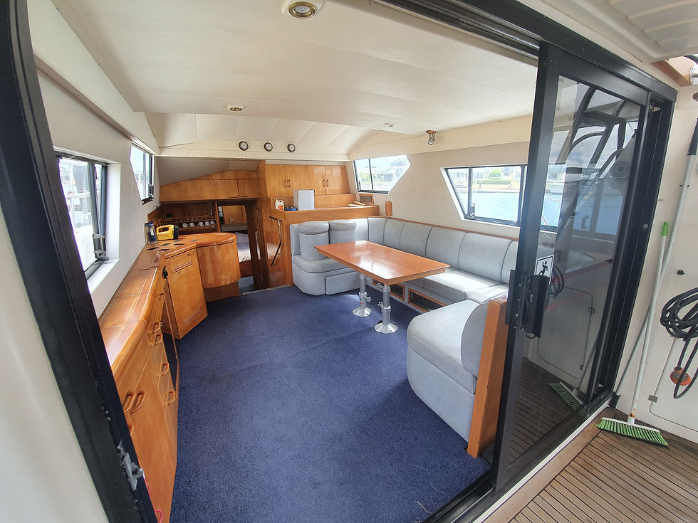 inside the boat cabin features old gross carpet, mouldy vinyl and bad smell throughout before we start a refit