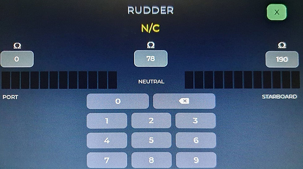 rudder indicator boat gauge set up screen