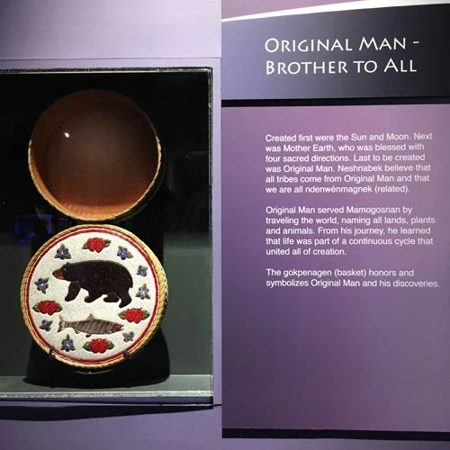 Exhibit from CPN Cultural Heritage Center depicting Potawatomi creation story. 