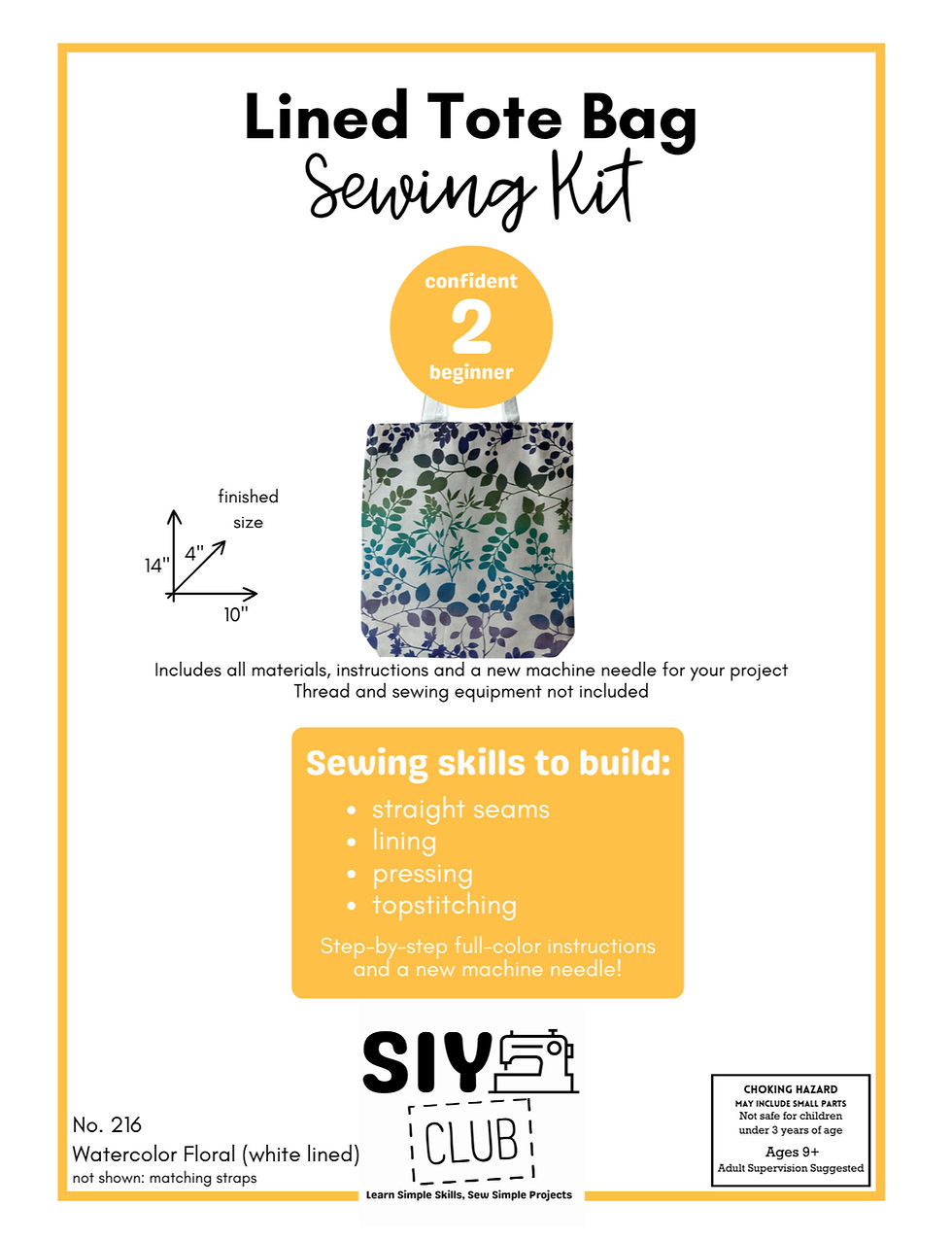 Thumbnail: Lined Tote Bag Sewing Kit