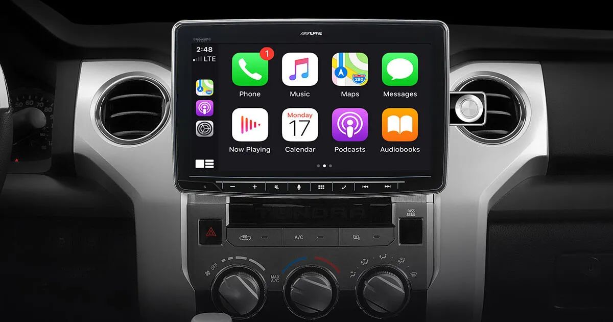 new alpine floating head unit for single din cars.