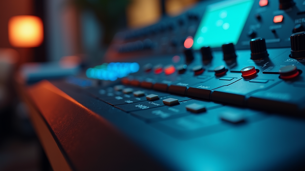 Close-up view of electric standing desk control panel with buttons
