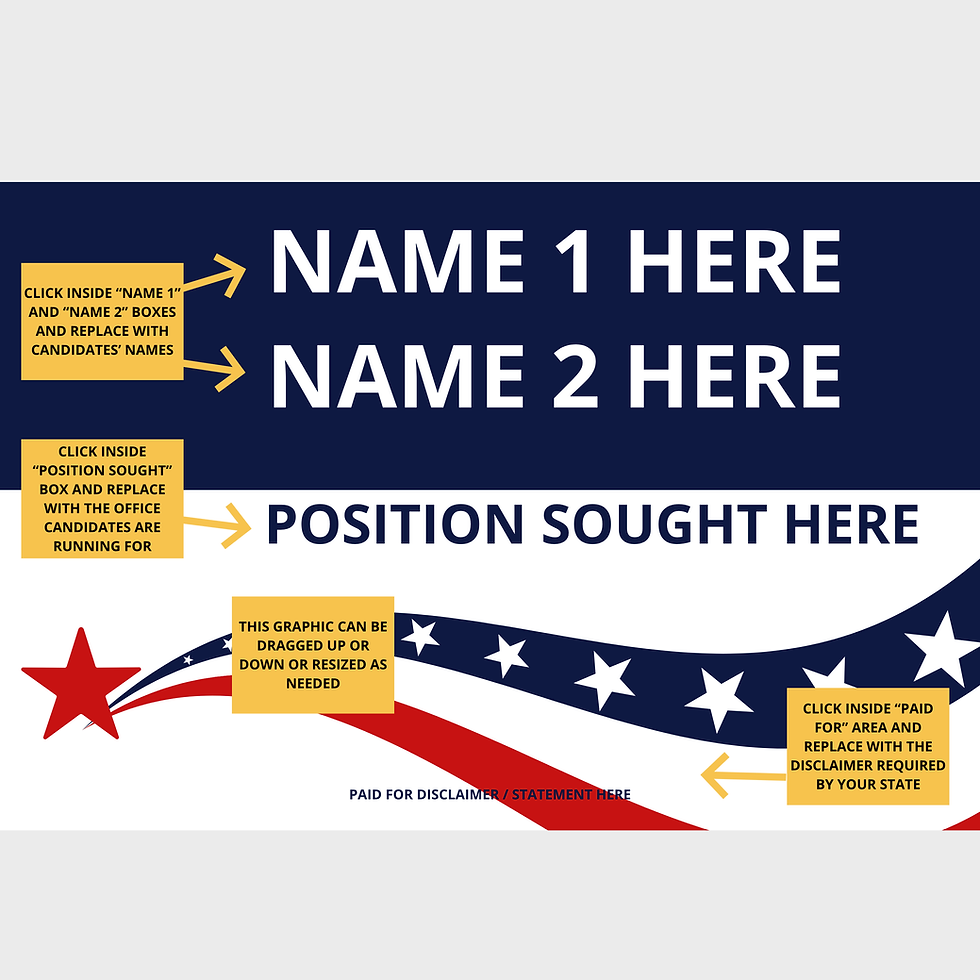 Thumbnail: Campaign Yard Sign Template for Candidates (Editable Canva Download)