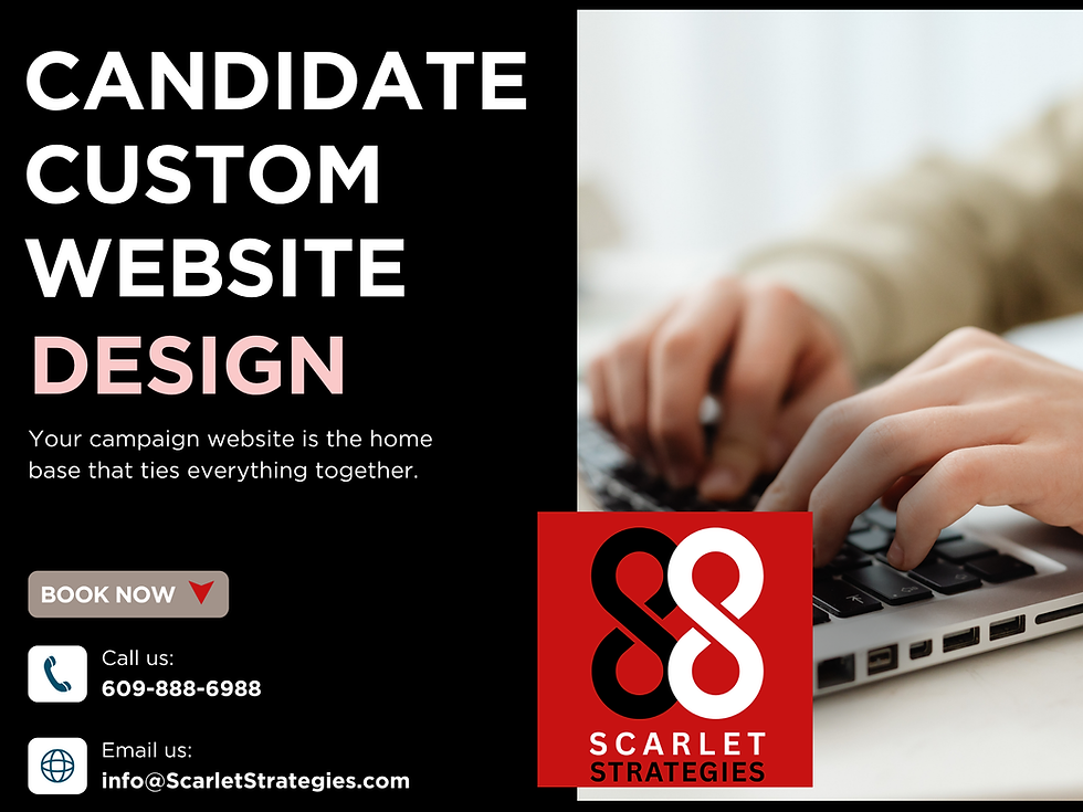 Scarlet Strategies provides much needed websites for political candidates so they have a home base that ties everything together.