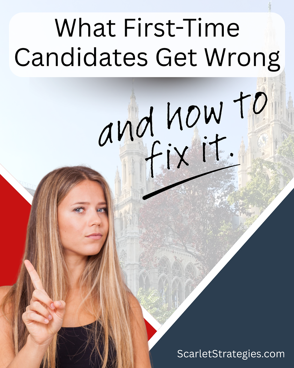 Woman candidate trying to fix her campaign