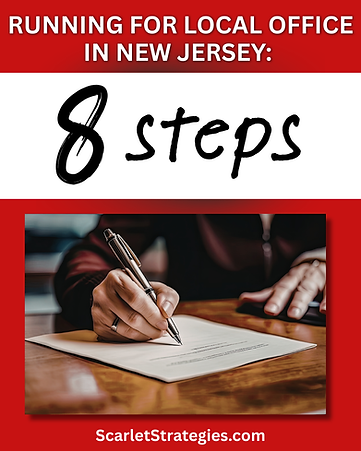 Candidate filing paperwork and petition forms used to run for local office in New Jersey.