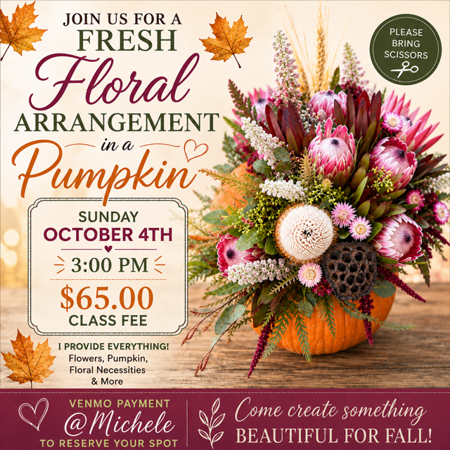 Fresh Floral Arrangement in a Pumpkin!