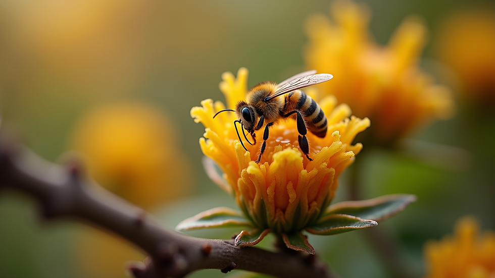 Close-up view of bee propolis resin on a tree bud