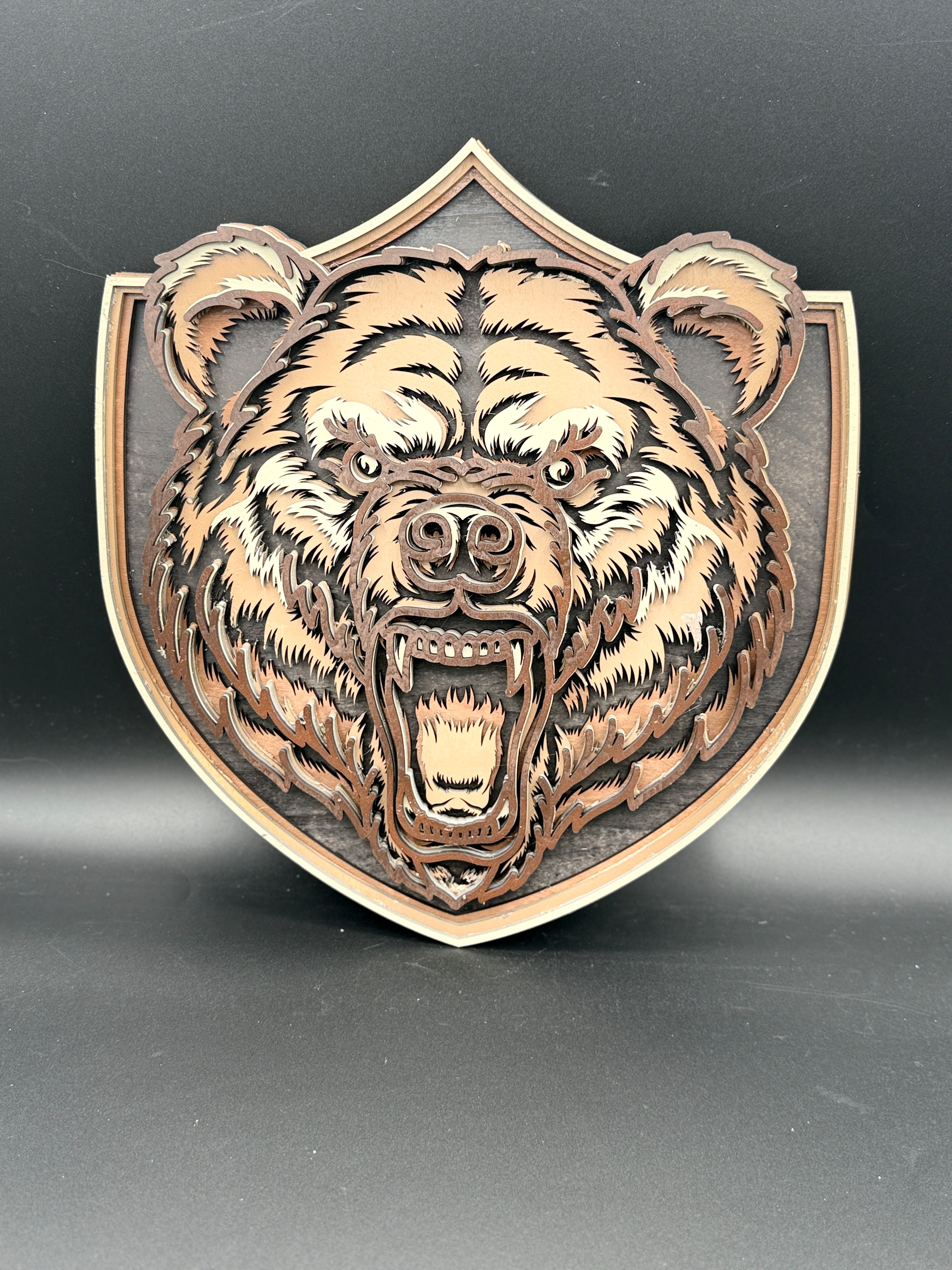 Multi-Layered Bear Trophy Art