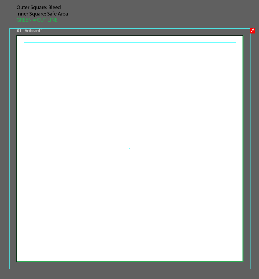 Adobe Illustrator template for square die cut stickers