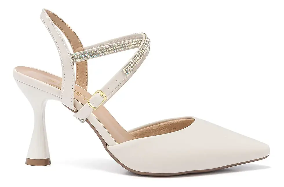 Miniatura: Scarpin Salto Alto Bico Fino Luxo Strass 