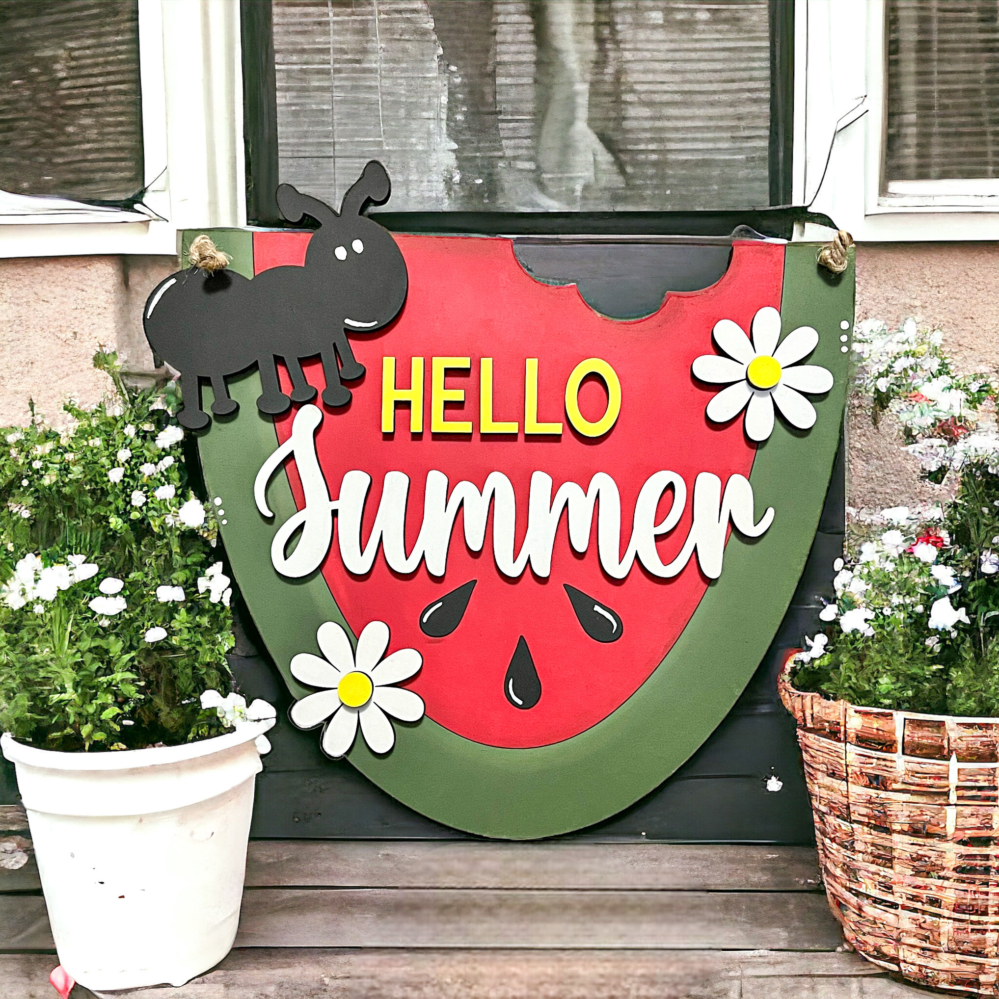 Hello Summer Watermelon Sign