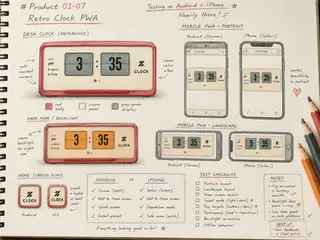 #Product 01-07 Testing the Retro Clock PWA on Android and iPhone