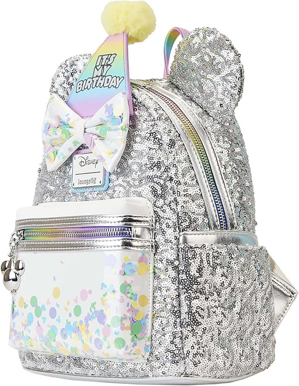 Thumbnail: Loungefly Mickey Mouse Birthday Mini Backpack side view