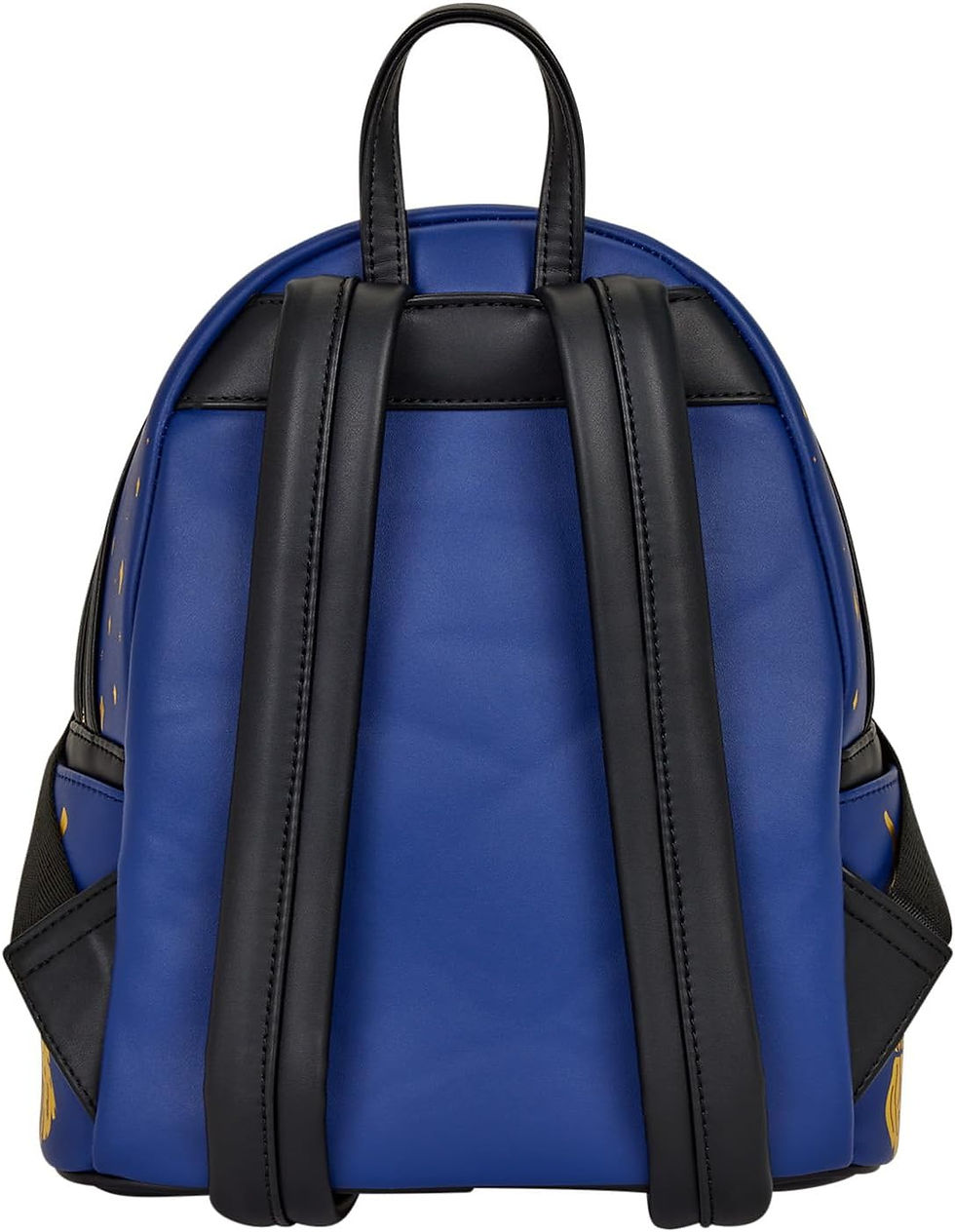 Thumbnail: Back of Disney Hocus Pocus Loungefly backpack with blue faux leather straps