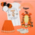 Tigger Disneybound outfit for women with Mickey ears, orange skirt, Tigger Loungefly, and comfy sneakers