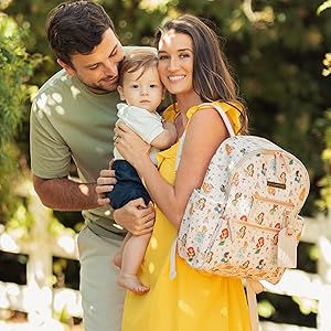 Disney Princess diaper bag worn by parents | Christmas Gift Idea for Disney Moms