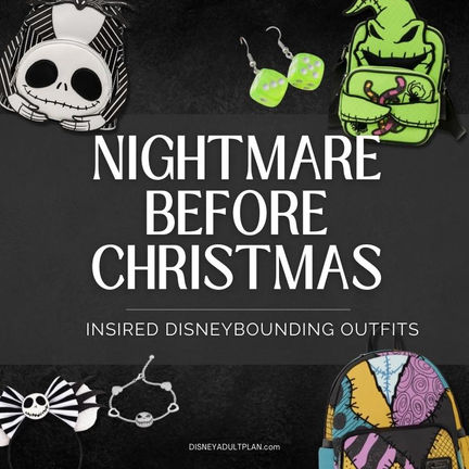Nightmare Before Christmas outfits featuring Jack, Sally, and Oogie accessories.