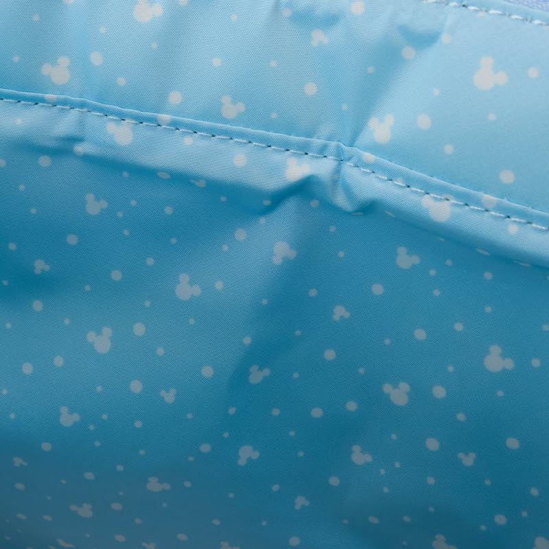 Thumbnail: Interior view of Loungefly Mickey Friends Winter Wonderland bag blue lining