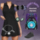 Madame Leota Haunted Mansion Disney bounding outfit featuring black tennis dress, Madame Leota Loungefly backpack, and accessories for women.