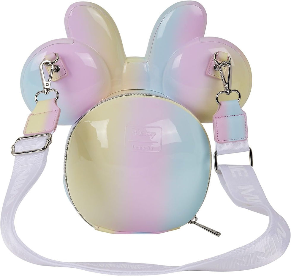 Thumbnail: Back of Minnie Mouse tie-dye molded crossbody bag showing rounded silhouette