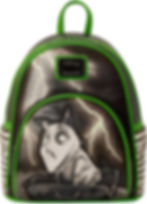Frankenweenie Loungefly mini backpack with Sparky and glow-in-the-dark lightning