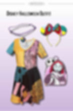 Sally patchwork Disney Halloween dress with Nightmare Before Christmas Minnie ears and backpack