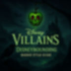 Disney Villains outfits style guide cover with flying bats, green and black background, smoky effect. Text: "DisneyBounding Baddie Style Guide."