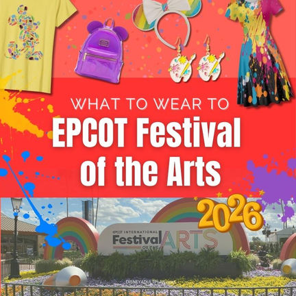 Women’s EPCOT Festival of the Arts outfit inspiration featuring colorful art-themed Disney outfits and accessories for 2026