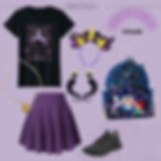 Ursula-inspired Disney villain outfit featuring Loungefly backpack and seashell accessories