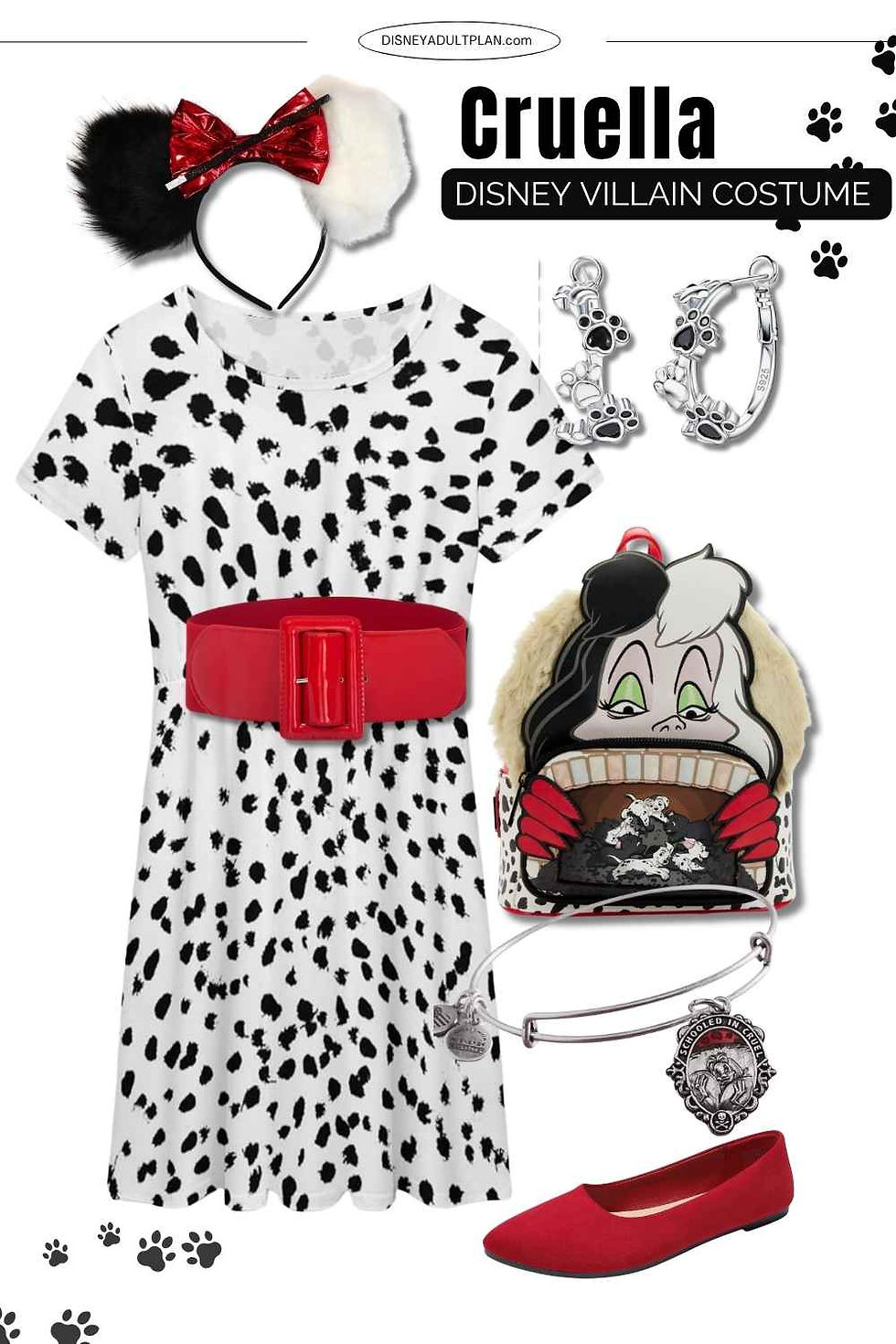 Cruella de Vil Disney villain outfit for women