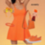 Anxiety DisneyBounding outfit inspired by Inside Out 2 with orange dress and sneakers