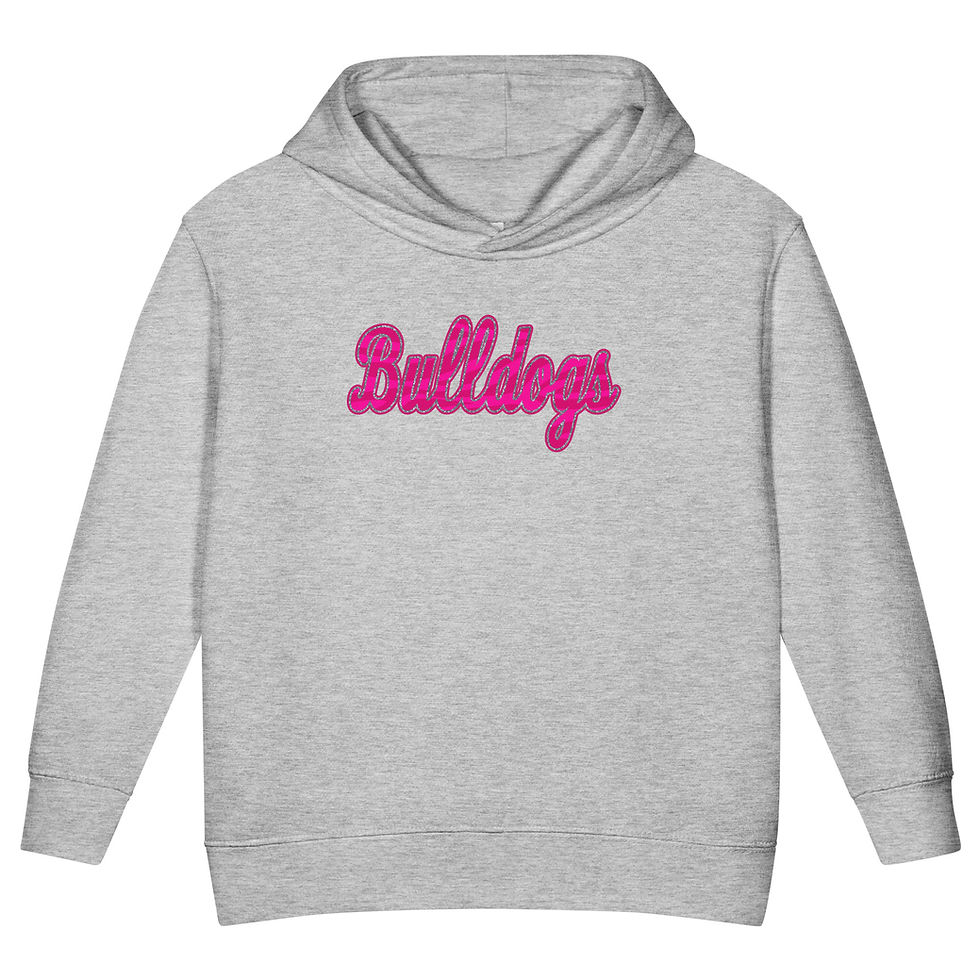 Thumbnail: Toddler fleece pullover hoodie - Pink Bulldogs