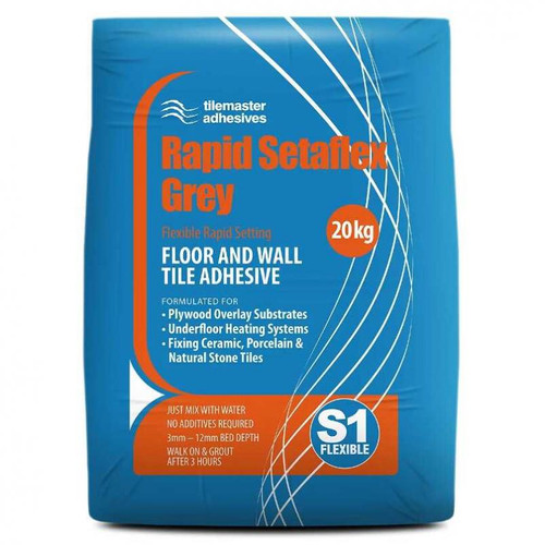 20kg GREY RAPIDSET SETAFLEX WALL & FLOOR TILE ADHESIVE Master Tiles