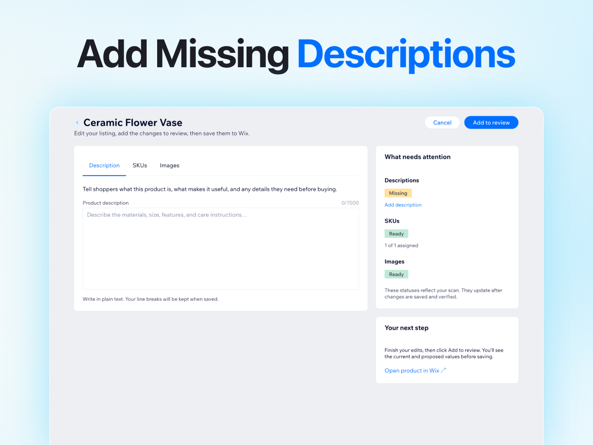 Catalog Tidy Product Editor screenshot 2