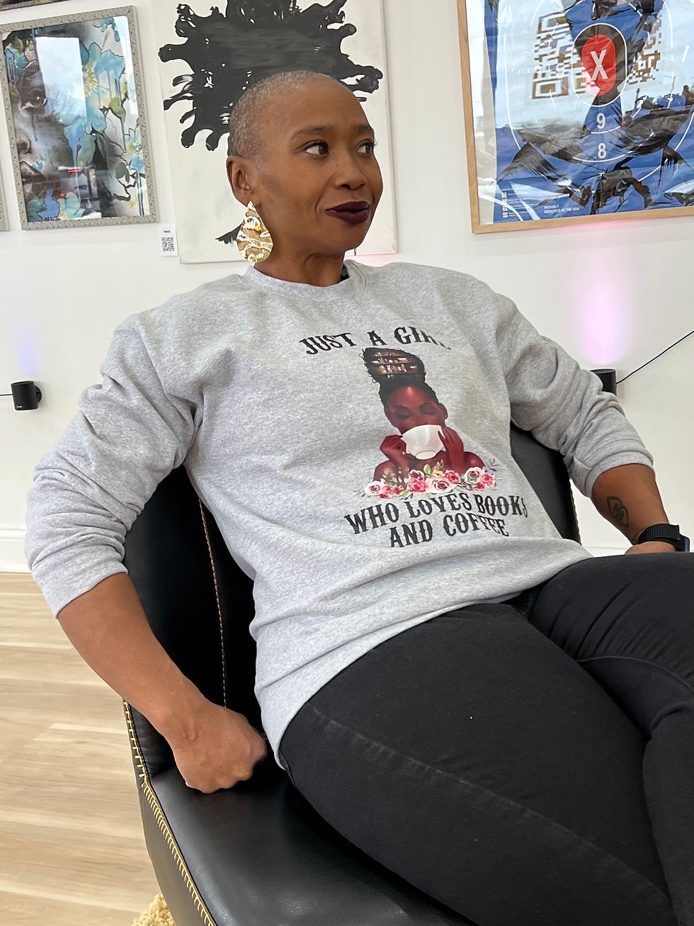 Thumbnail: Just A Girl Who Loves Books & Coffee Crewneck