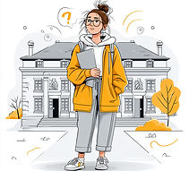 Illusration of a student preparing for T20 Colleges in USA