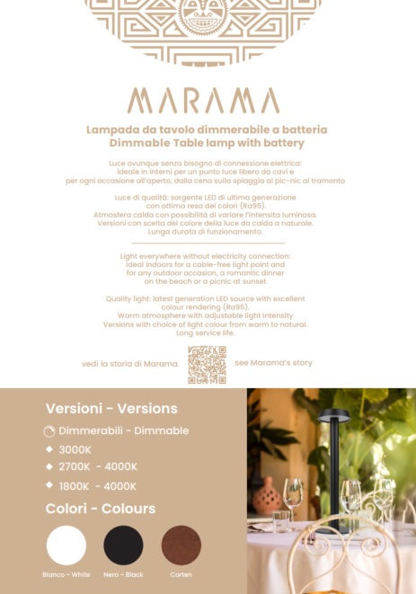 Thumbnail: BATTERY TABLE LAMP MARAMA BY DURALAMP