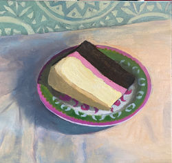Neopolitan Cheesecake, oil on canvas.